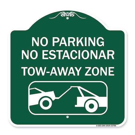 No Parking No Estacionar Tow Away Zone Directional Arrow Tacionamiento Zona De Carga Aluminum Sign